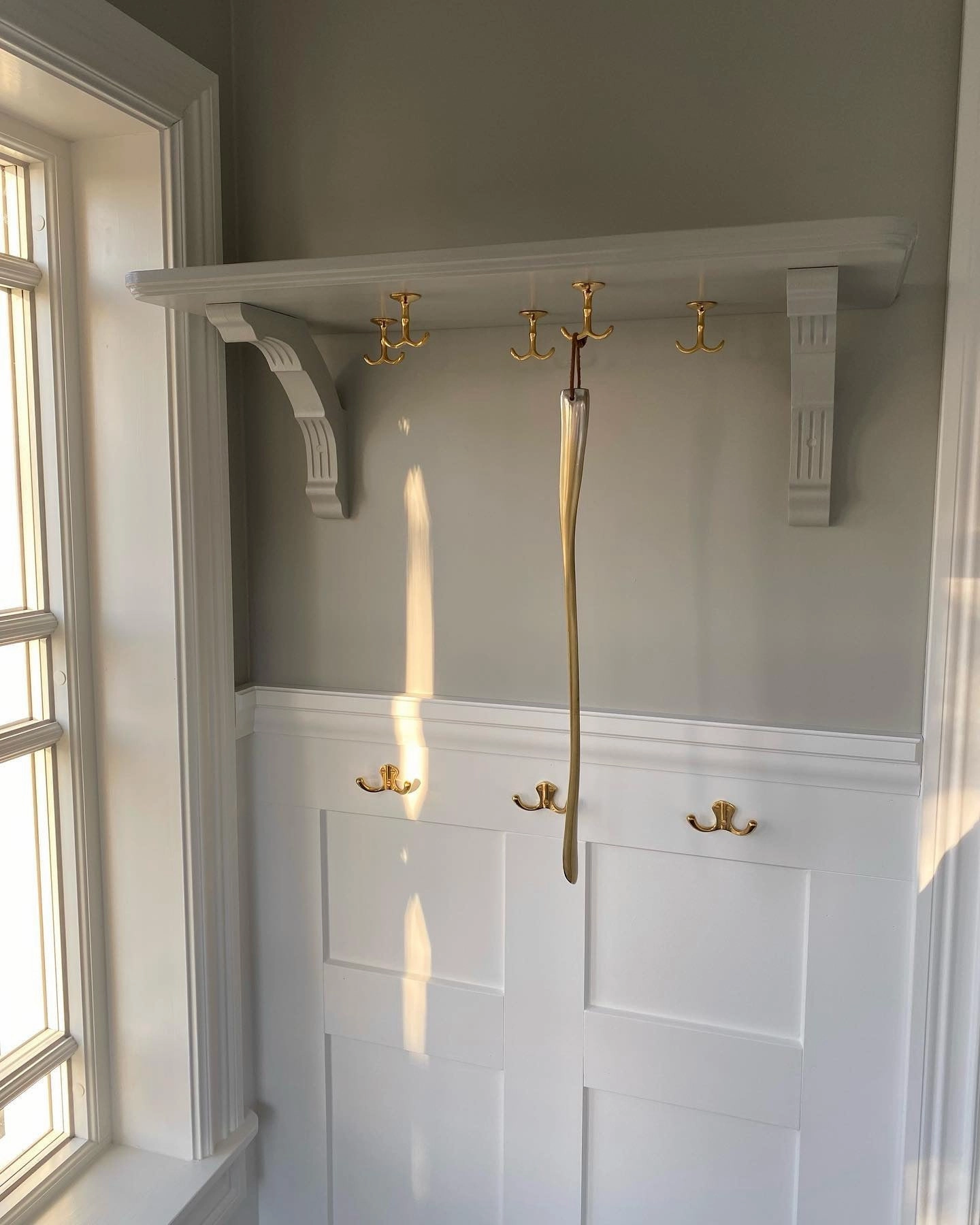 Hat rack hook - Anchor hook brass