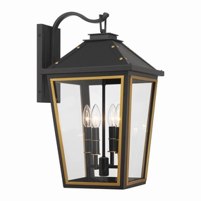 Hawkins Four Light Outdoor Wall Sconce Matte Black   Textured GoldOutdoor wall sconces with motion sensor