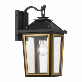 Hawkins One Light Outdoor Wall Sconce Matte Black   Textured GoldOutdoor wall sconces with motion sensor