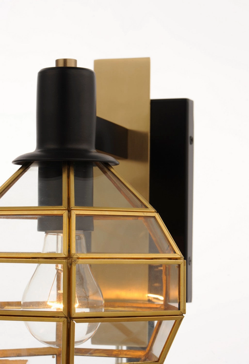 Heirloom One Light Outdoor Wall Lantern Black / Burnished Brass