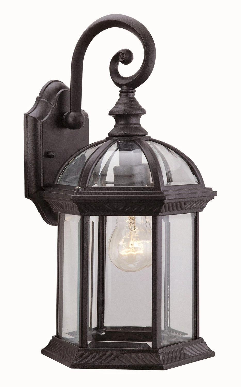 Hexagon One Light Outdoor Wall Sconce BlackOutdoor wall sconces with motion sensor
