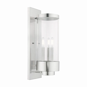 Hillcrest Three Light Outdoor Wall Lantern Polished ChromeOutdoor wall sconces with motion sensor