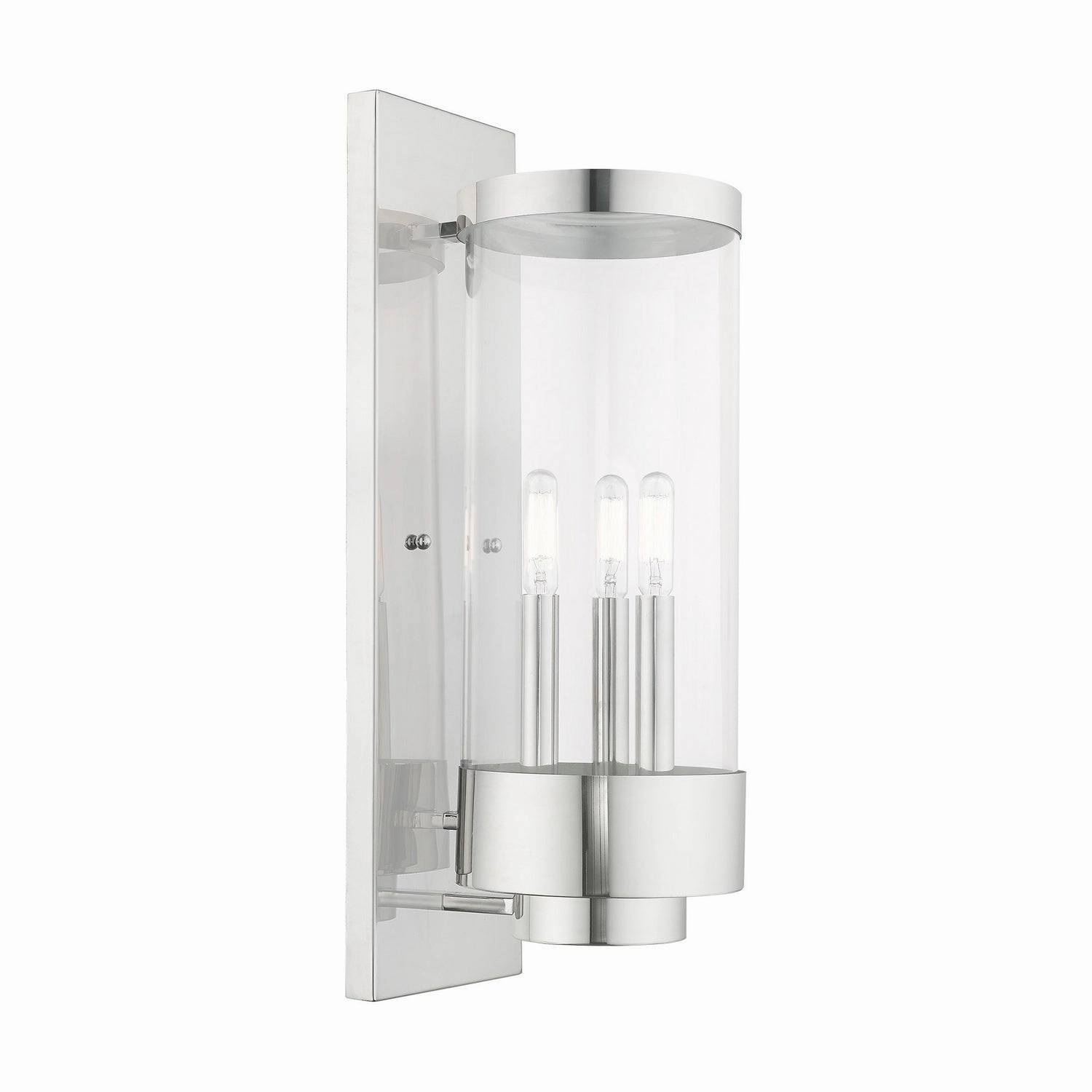 Hillcrest Three Light Outdoor Wall Lantern Polished ChromeOutdoor wall sconces with motion sensor