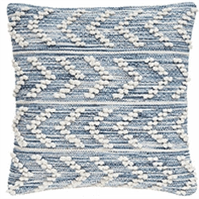 Hobnail Indoor/Outdoor Pillow Cover - Herringbone Bluewaterproof outdoor throw pillow