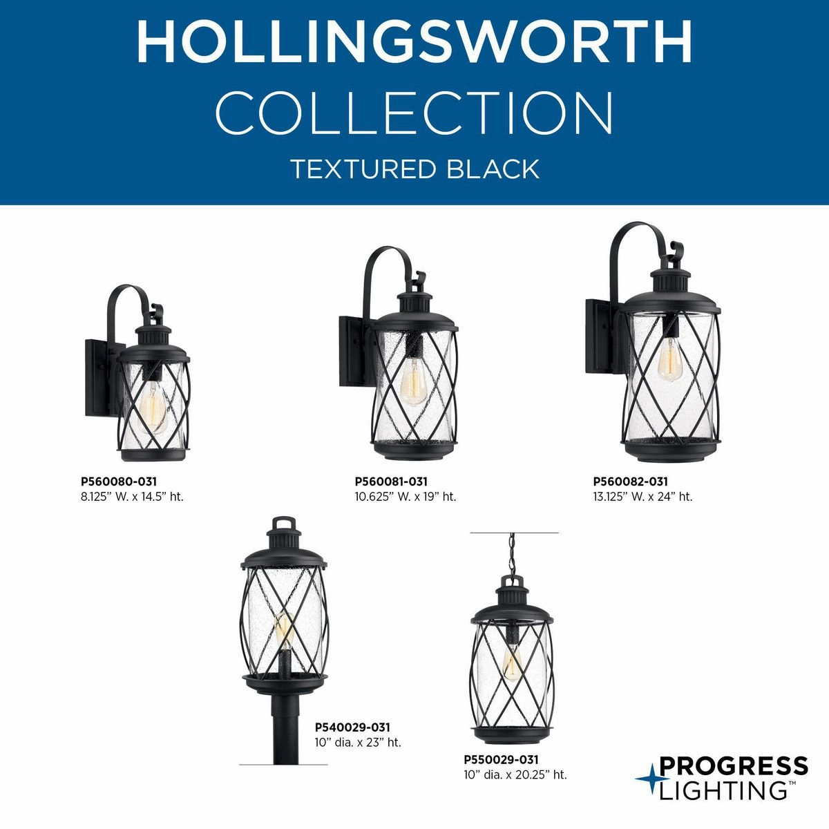 Hollingsworth One Light Wall Lantern Black