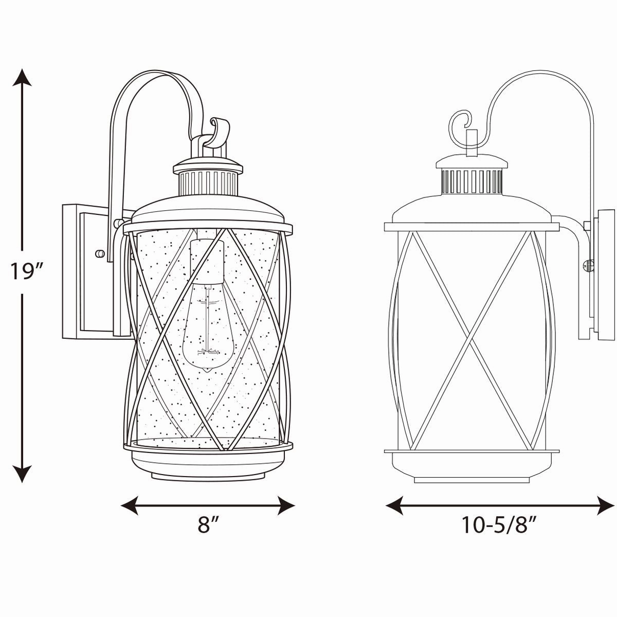Hollingsworth One Light Wall Lantern Black