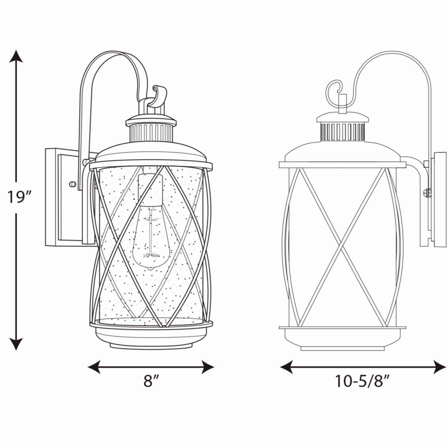 Hollingsworth One Light Wall Lantern Black