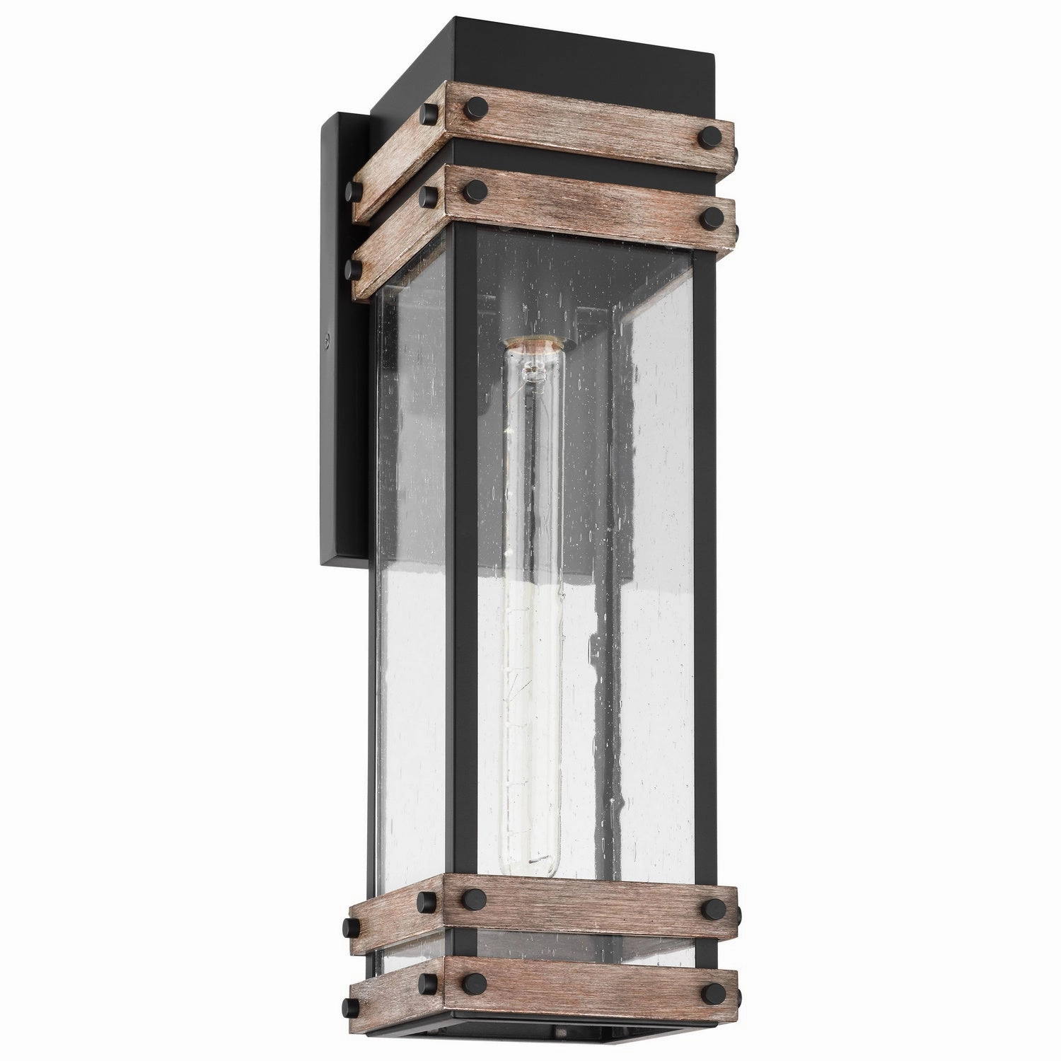 Homestead One Light Wall Lantern Black / WoodOutdoor wall sconces with motion sensor