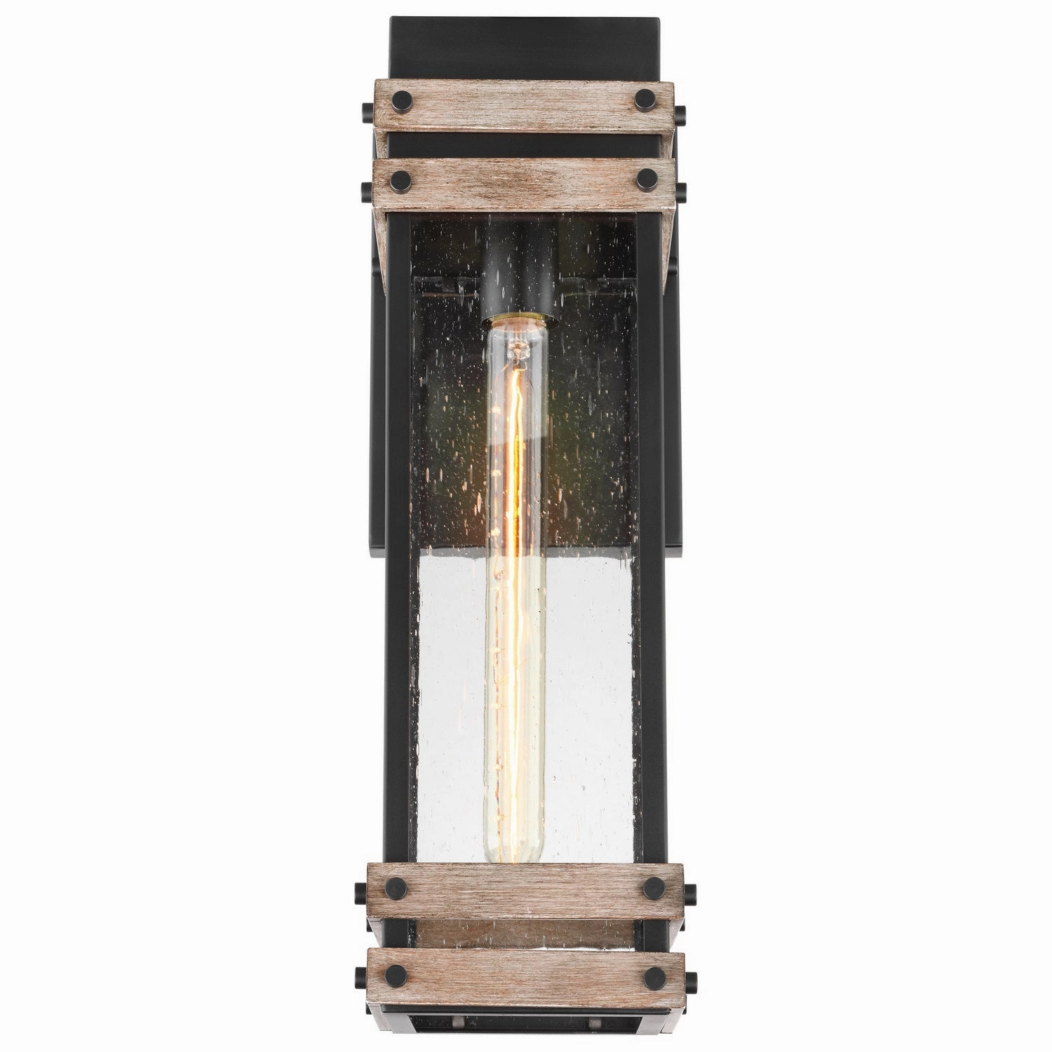 Homestead One Light Wall Lantern Black / Wood