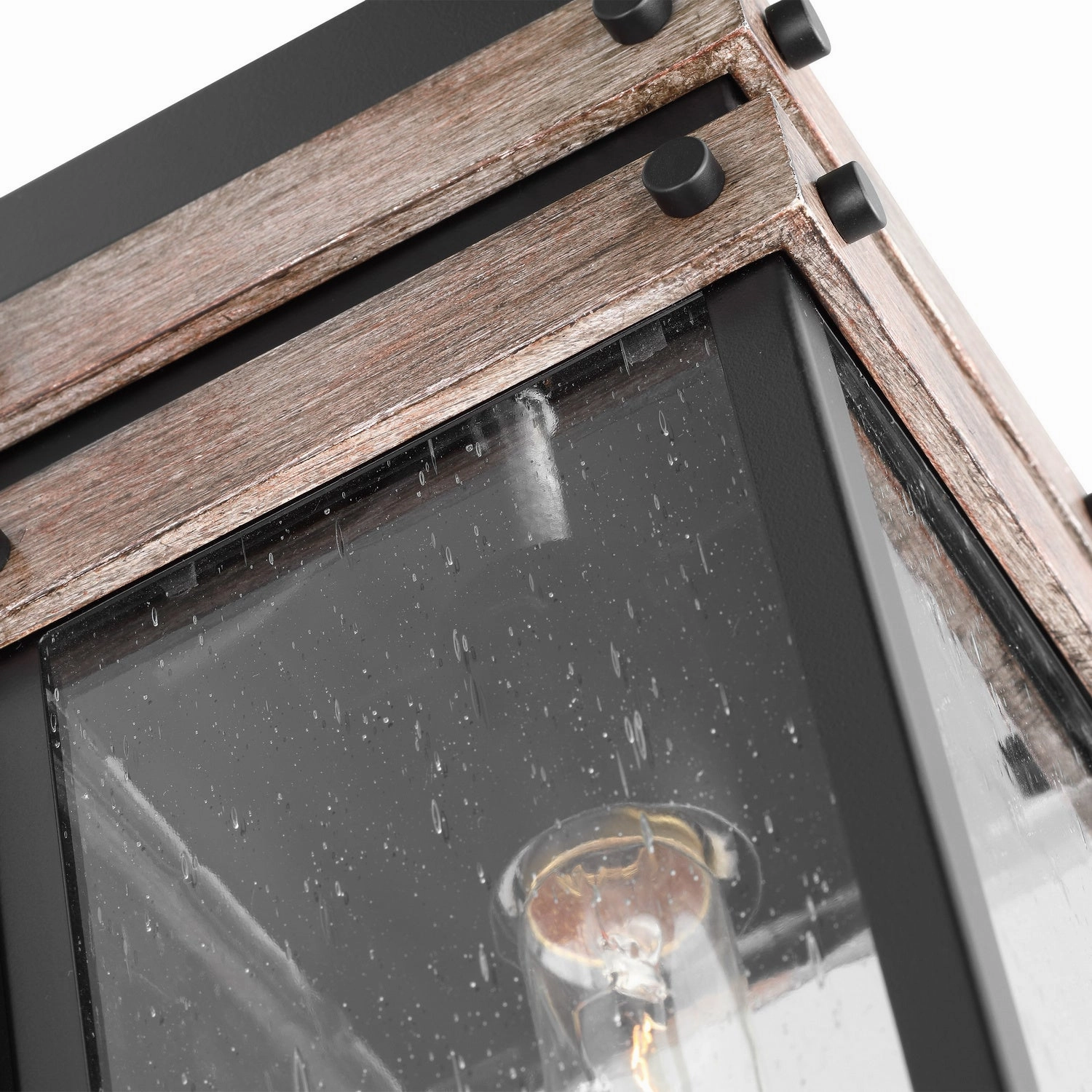 Homestead One Light Wall Lantern Black / Wood