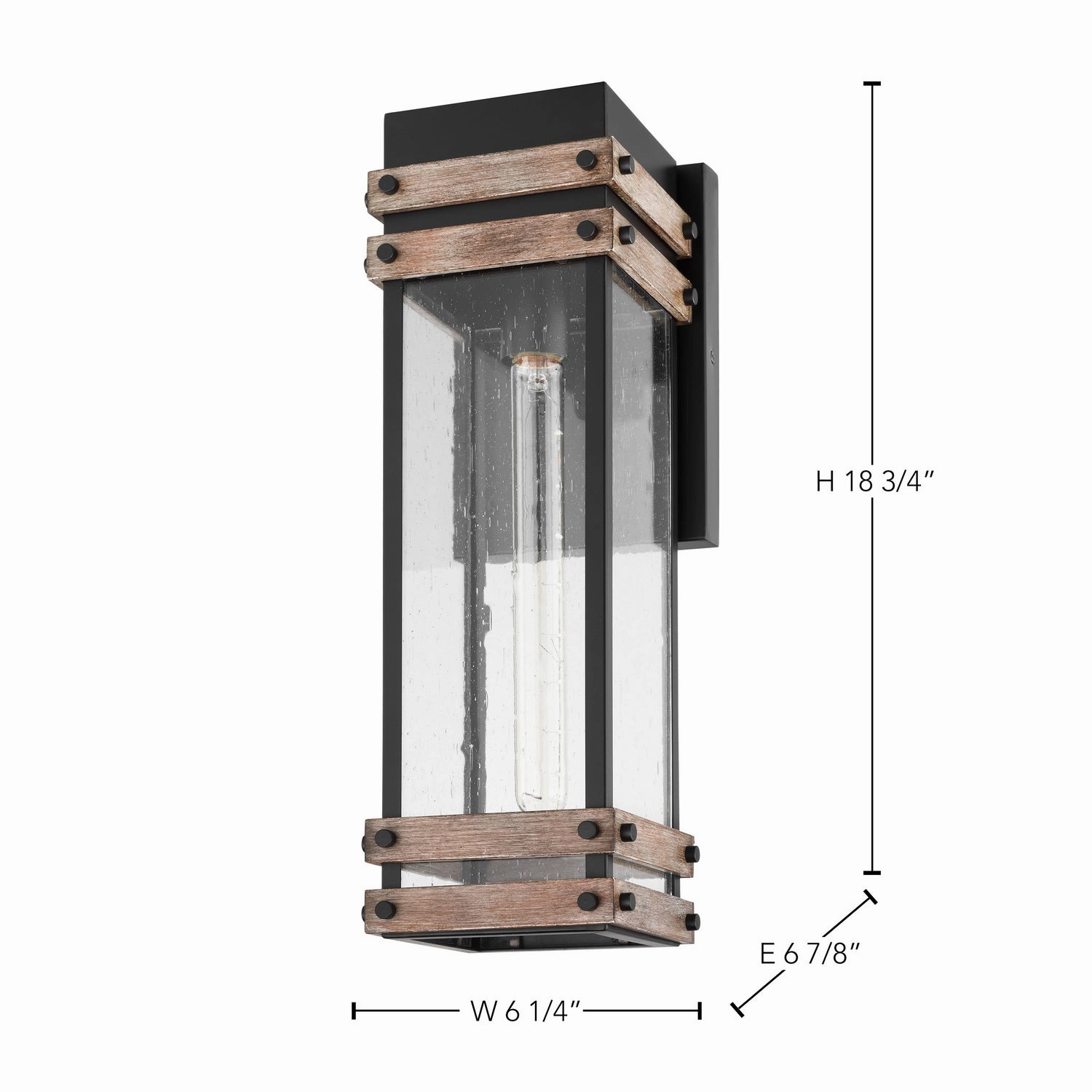 Homestead One Light Wall Lantern Black / Wood
