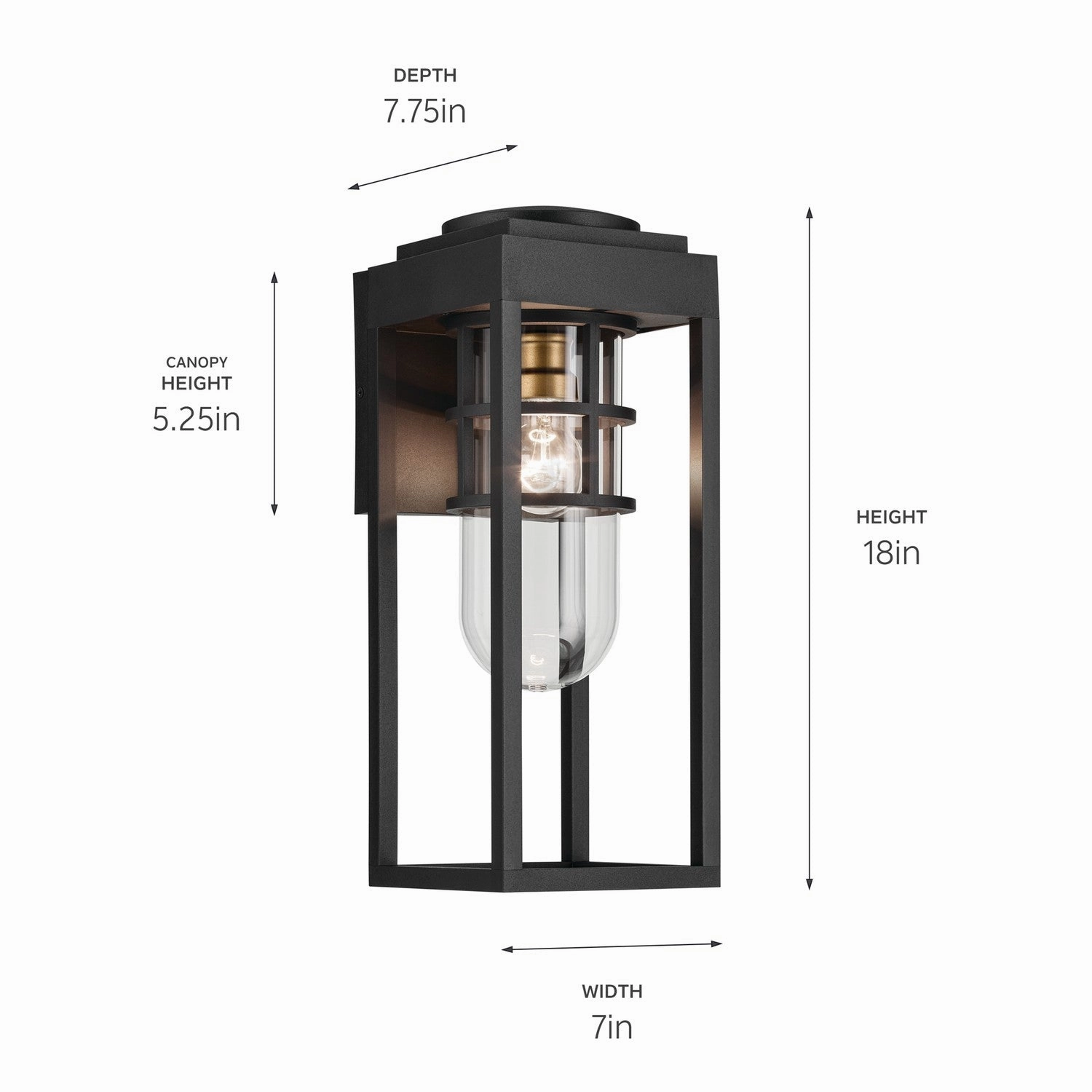 Hone One Light Outdoor Wall Mount Textured Black