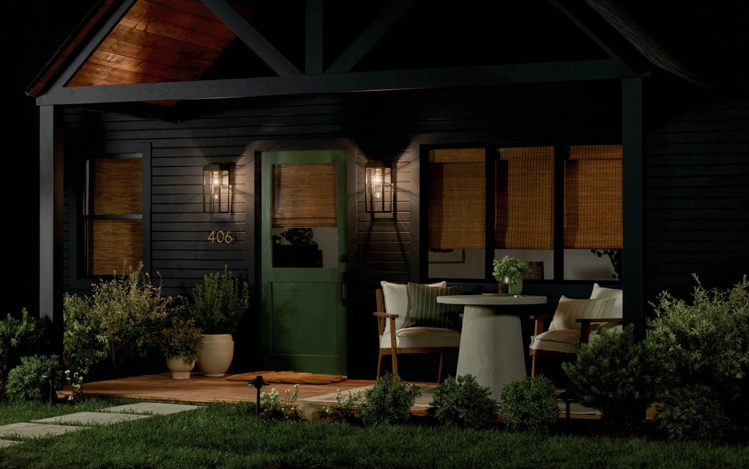 Hone One Light Outdoor Wall Mount Textured Black