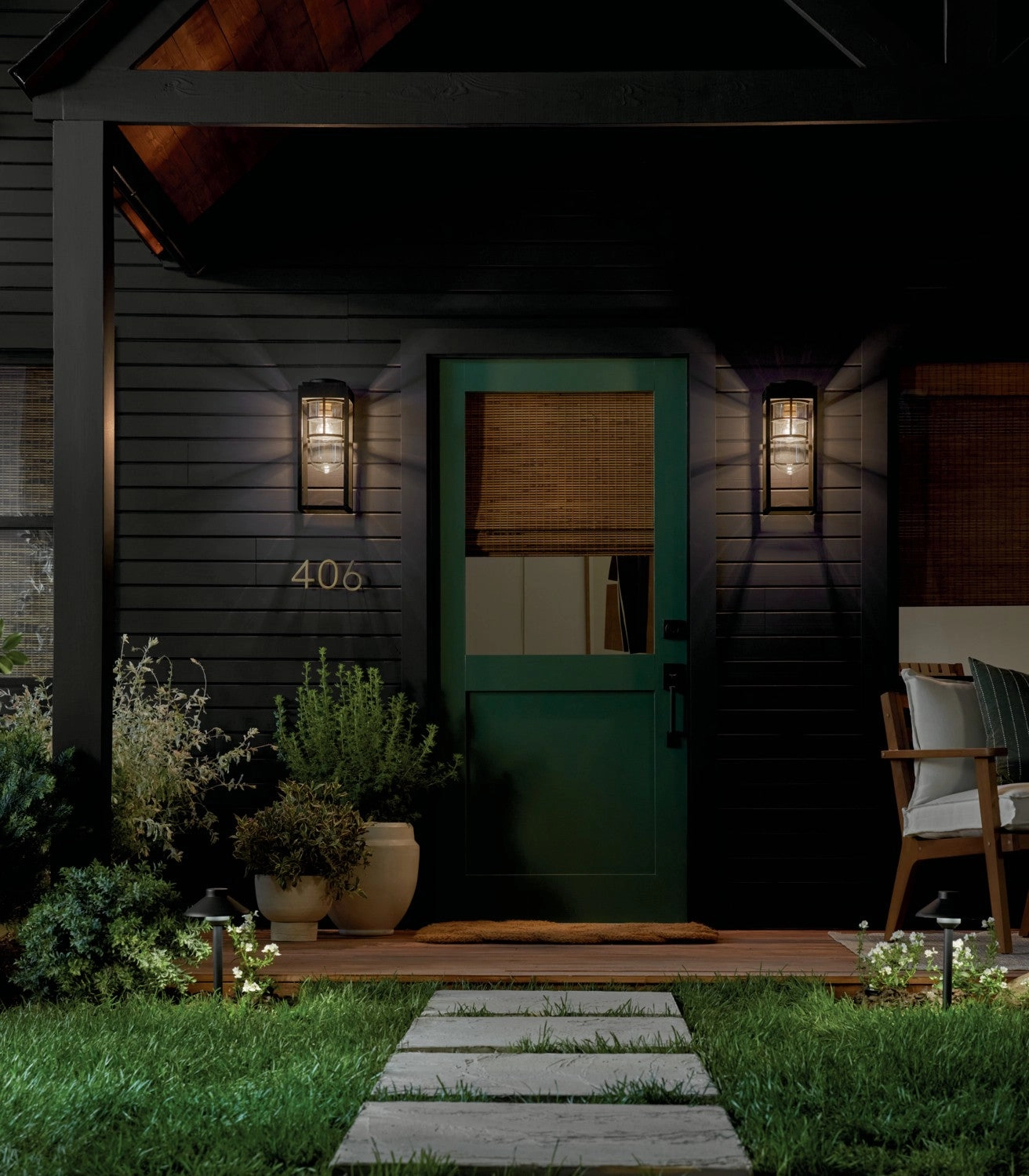 Hone One Light Outdoor Wall Mount Textured Black