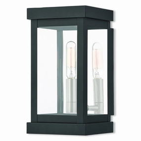 Hopewell One Light Outdoor Wall Lantern Black w/ Brushed Nickel Cluster and Polished Chrome Stainless SteelOutdoor wall sconces with motion sensor