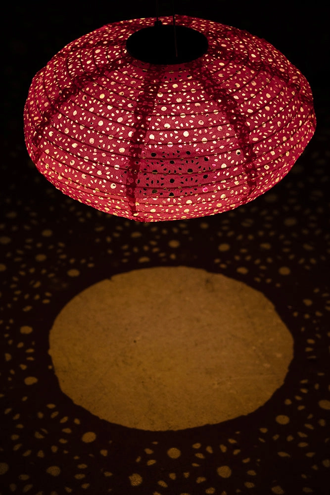 Hot Pink Hanging Outdoor Solar Lantern