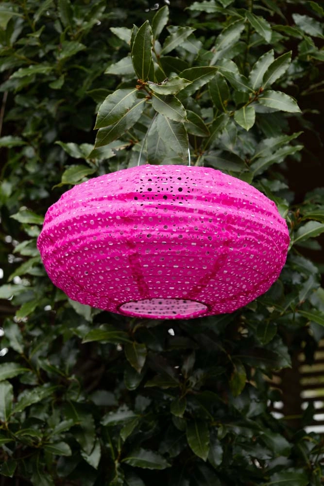 Hot Pink Hanging Outdoor Solar Lanternoutdoor garden decorative ornaments