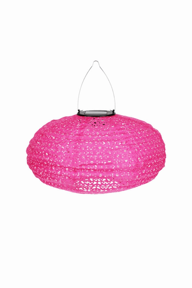 Hot Pink Hanging Outdoor Solar Lantern