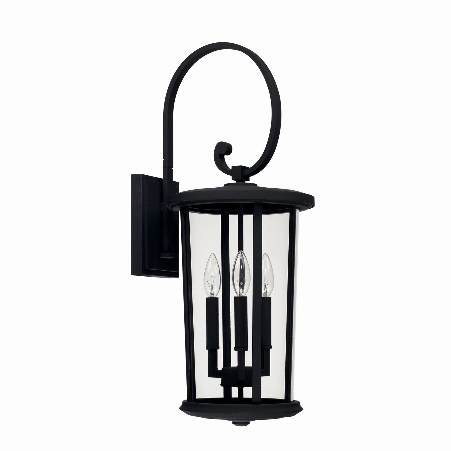 Howell Three Light Outdoor Wall Lantern BlackOutdoor wall sconces with motion sensor