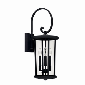 Howell Three Light Outdoor Wall Lantern BlackOutdoor wall sconces with motion sensor