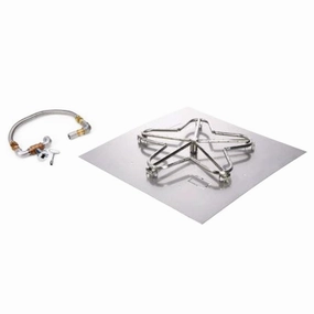 HPC Fire 18" Square Flat SST Torpedo 5 Spoke Match Lit Fire Pit Insertportable outdoor fire pit with lid