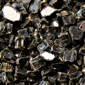 HPC Fire 1/4 inch Black Reflective Fire Pit Glass FPGLBLACKREFLFireproof mat for under fire pit