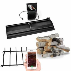 HPC Fire 22" Aspen Birch Dual Step H-Burner Electronic Ignition Hi/Lo Fire Pit Insertsportable outdoor fire pit with lid