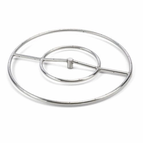 HPC Fire 24 inch High Capacity Round Stainless Steel Natural Gas Burner FRS-24HC KITFireproof mat for under fire pit