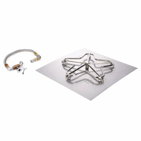 HPC Fire 30" Square Flat SST Torpedo 5 Spoke Match Lit Fire Pit Insertportable outdoor fire pit with lid