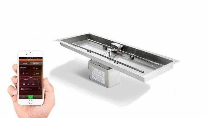 HPC Fire 36"x14" Rectangle S-Burner Bowl Pan Electronic Ignition HI/LO Fire Pit Insertportable outdoor fire pit with lid