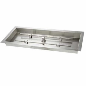 HPC Fire 36 x 14 Stainless Steel Rectangle H-Burnersportable outdoor fire pit with lid