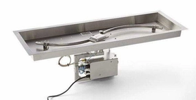 HPC Fire 54"x16" Rectangle S-Burner Bowl Pan Electronic Ignition Fire Pit Insertportable outdoor fire pit with lid
