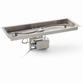 HPC Fire 54"x16" Rectangle S-Burner Bowl Pan Electronic Ignition HI/LO Fire Pit Insertportable outdoor fire pit with lid