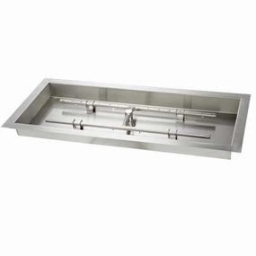 HPC Fire 54" x 16" SS Rectangular Fire Pit Burner/Pan TOR-54X16SS-Hportable outdoor fire pit with lid