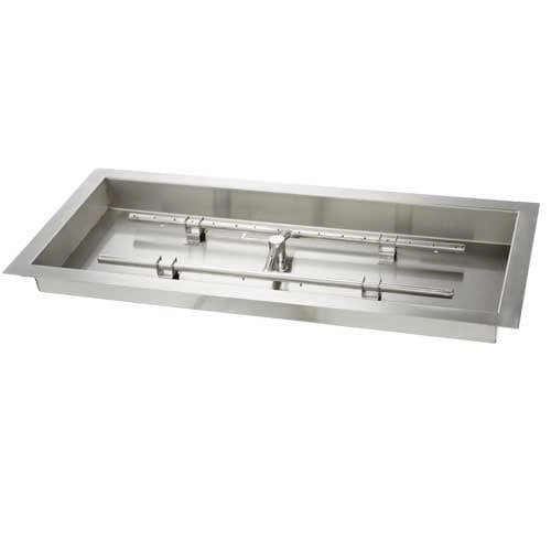 HPC Fire 54" x 16" SS Rectangular Fire Pit Burner/Pan TOR-54X16SS-H-LPportable outdoor fire pit with lid