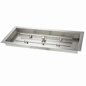 HPC Fire 54" x 16" SS Rectangular Fire Pit Burner/Pan TOR-54X16SS-H-LPportable outdoor fire pit with lid