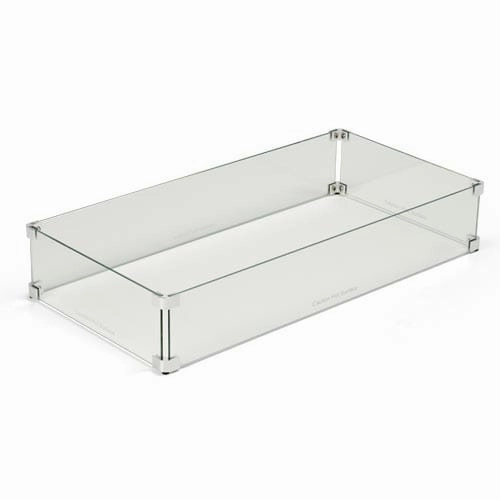 HPC Fire 67 x15-inch Linear Glass Wind Guard WG67X15-LFireproof mat for under fire pit