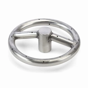 HPC Fire 6 inch Round Stainless Steel Natural Gas Burner FRS-6 KITFireproof mat for under fire pit