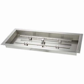 HPC Fire Controls 90 x 16" SS Rec. Fire Pit Burner/Pan 90X16SS-Hportable outdoor fire pit with lid