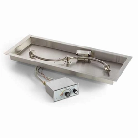 HPC Fire Rectangle S-Burner Bowl Pan Fire Pit Insert FPPK36X14-S-FLEXportable outdoor fire pit with lid