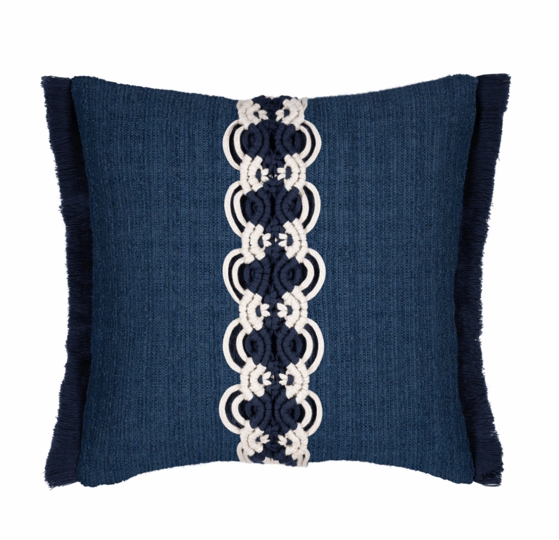 Indigo Macrame Indoor/Outdoor Pillow