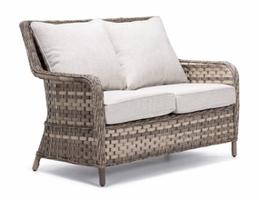 Isla Outdoor Loveseat with Cocktail Table - Grey, Beigeoutdoor patio furniture set