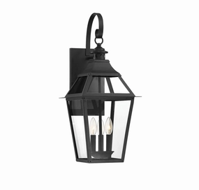 Jackson Three Light Outdoor Wall Sconce Black with Gold HighlightsOutdoor wall sconces with motion sensor