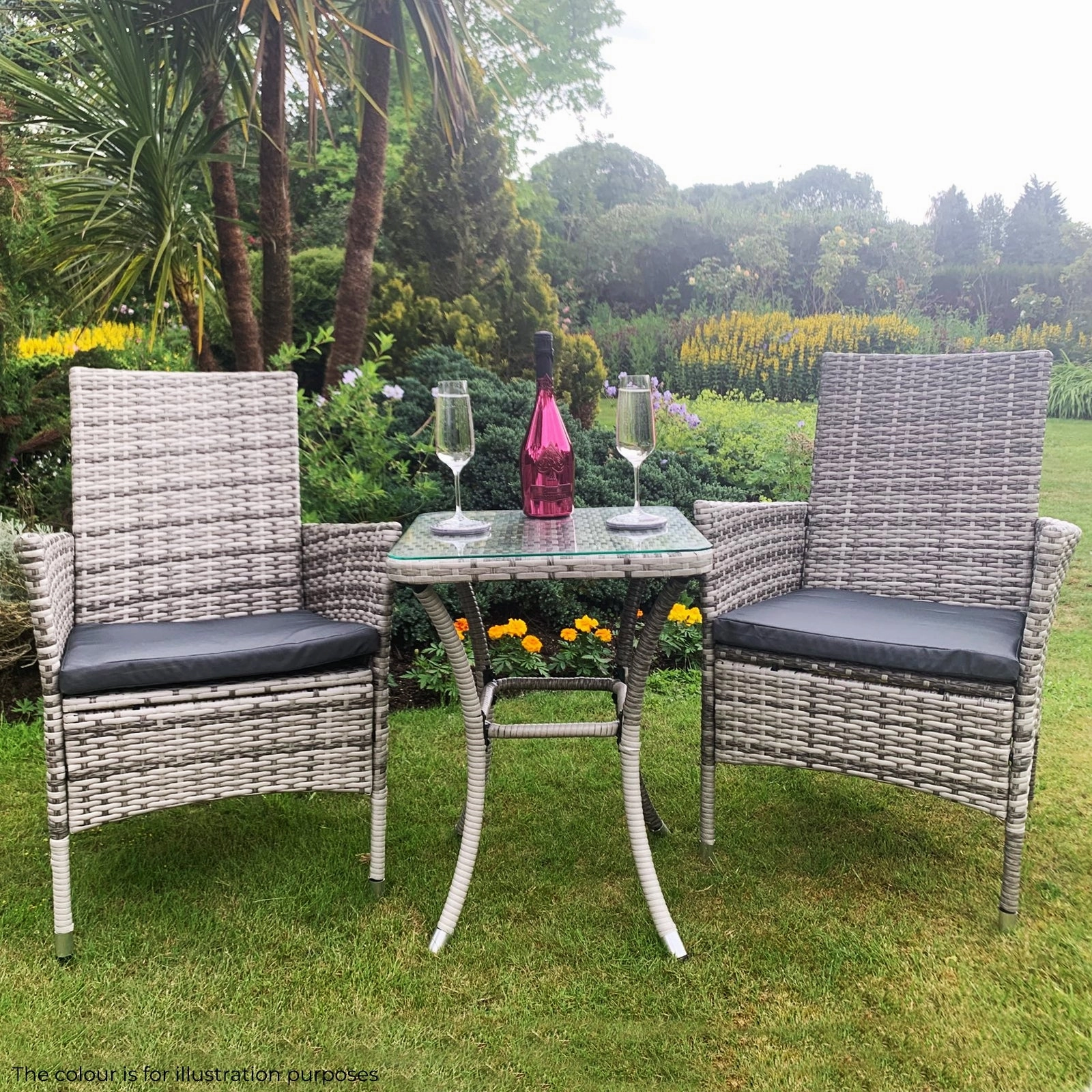 Jard Rattan Bistro Set Brown