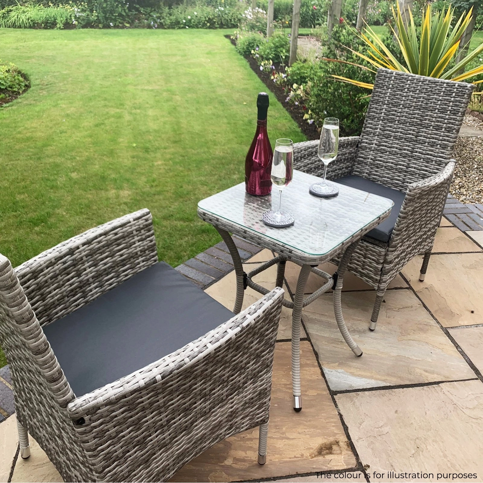 Jard Rattan Bistro Set Brown
