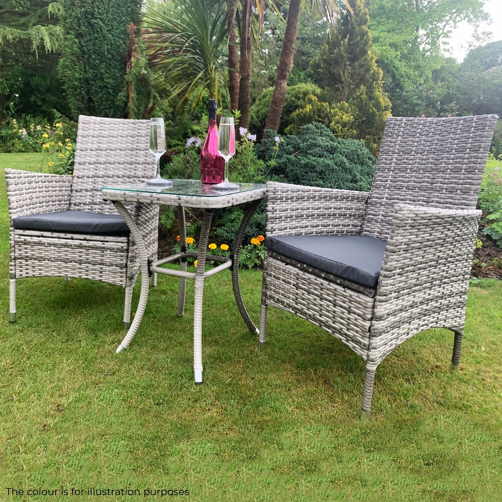 Jard Rattan Bistro Set Brown