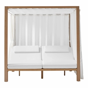 Kahn Sunbed w/ Curtains - 2-SeaterPatio reclining sun chair