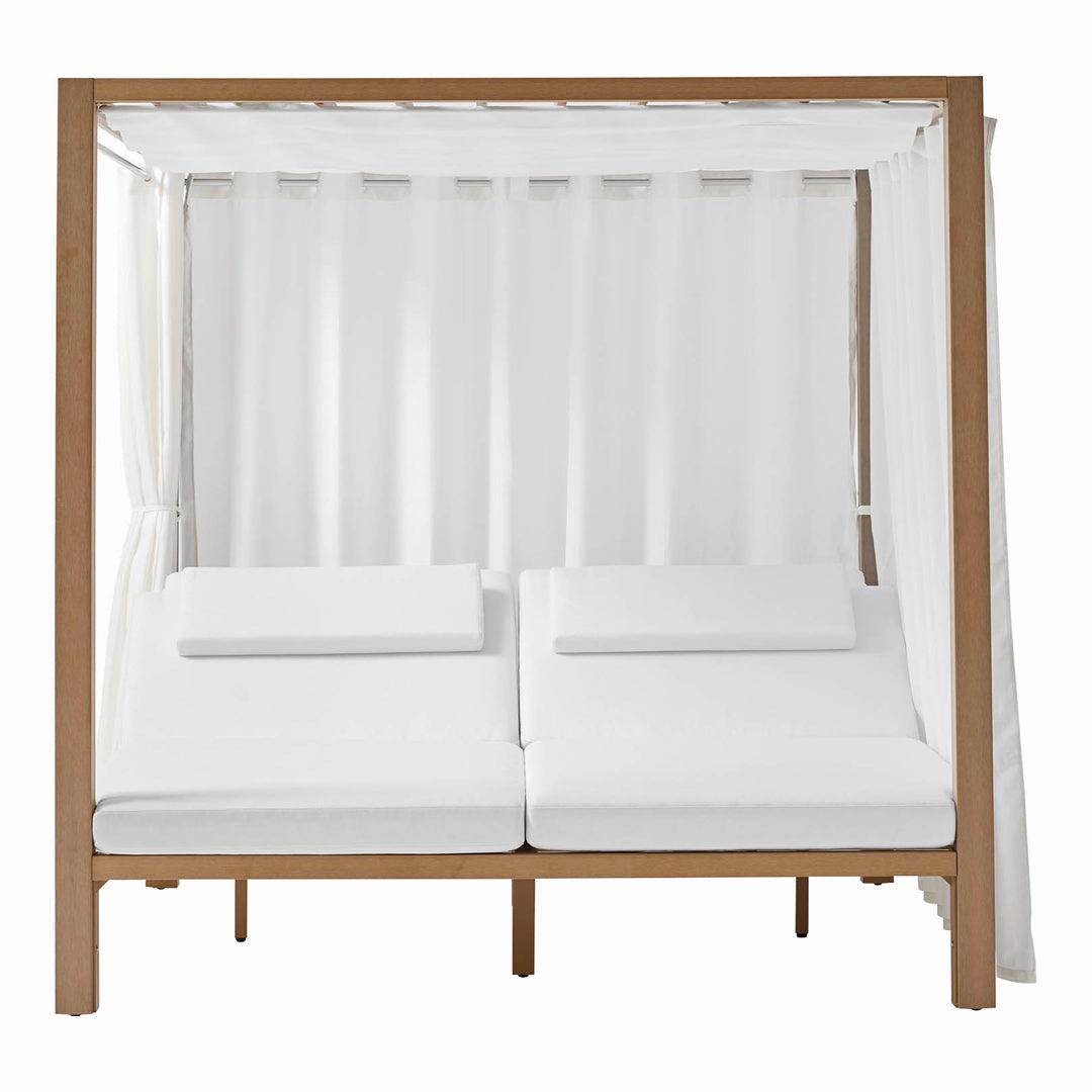 Kahn Sunbed w/ Curtains - 2-SeaterPatio reclining sun chair