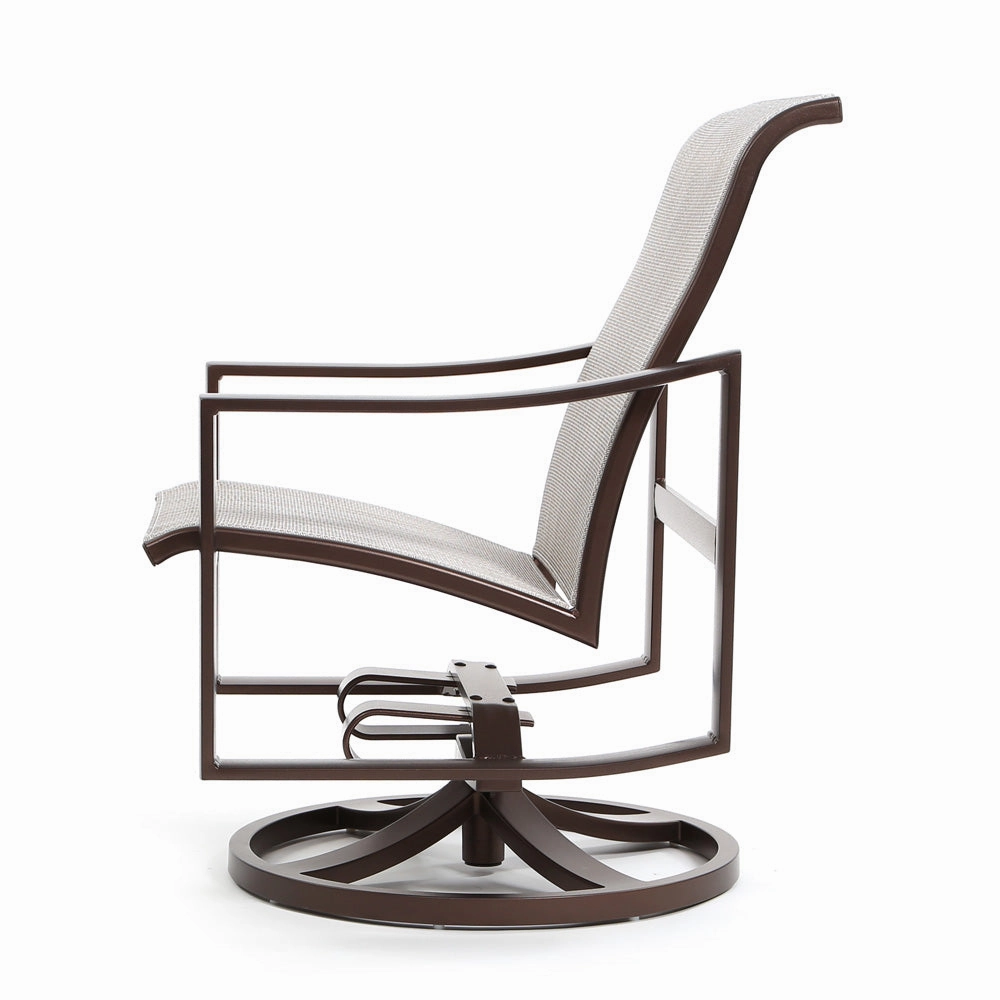 Kenzo Sling Low Back Swivel Rocker Dining Chair