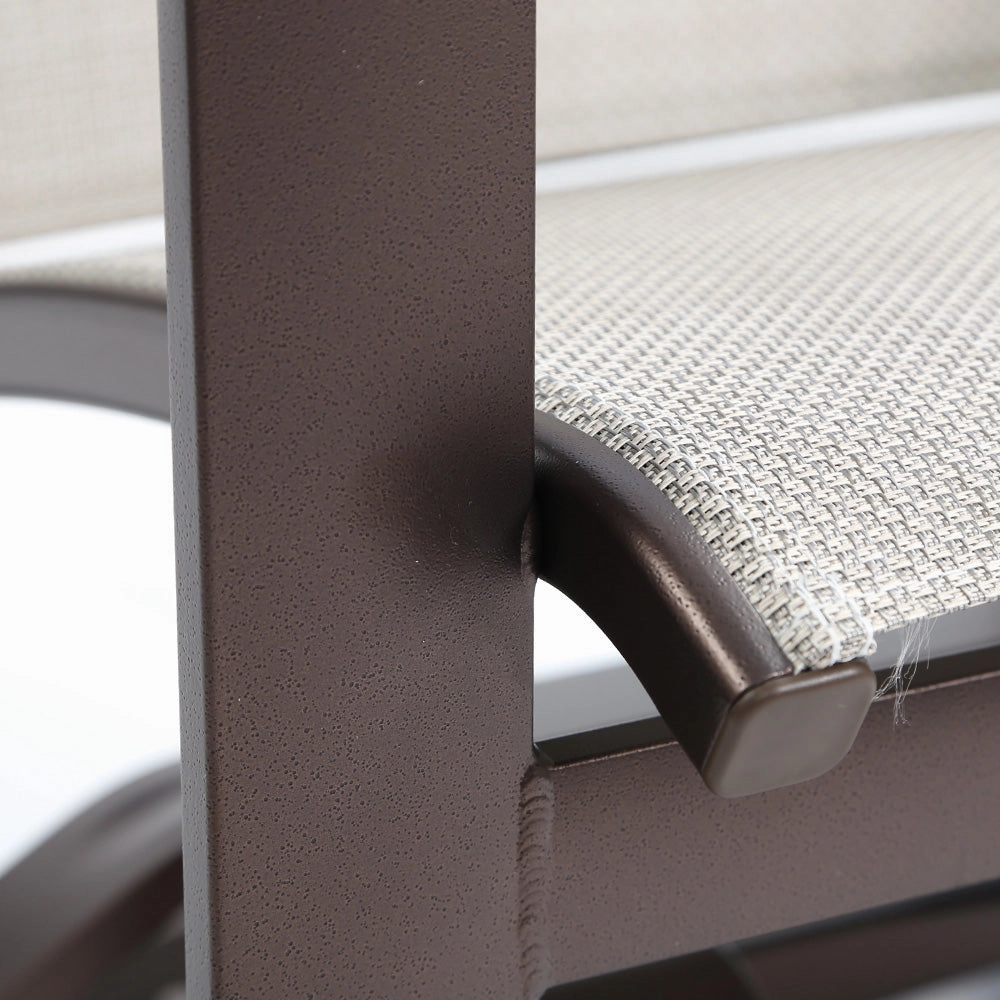 Kenzo Sling Low Back Swivel Rocker Dining Chair